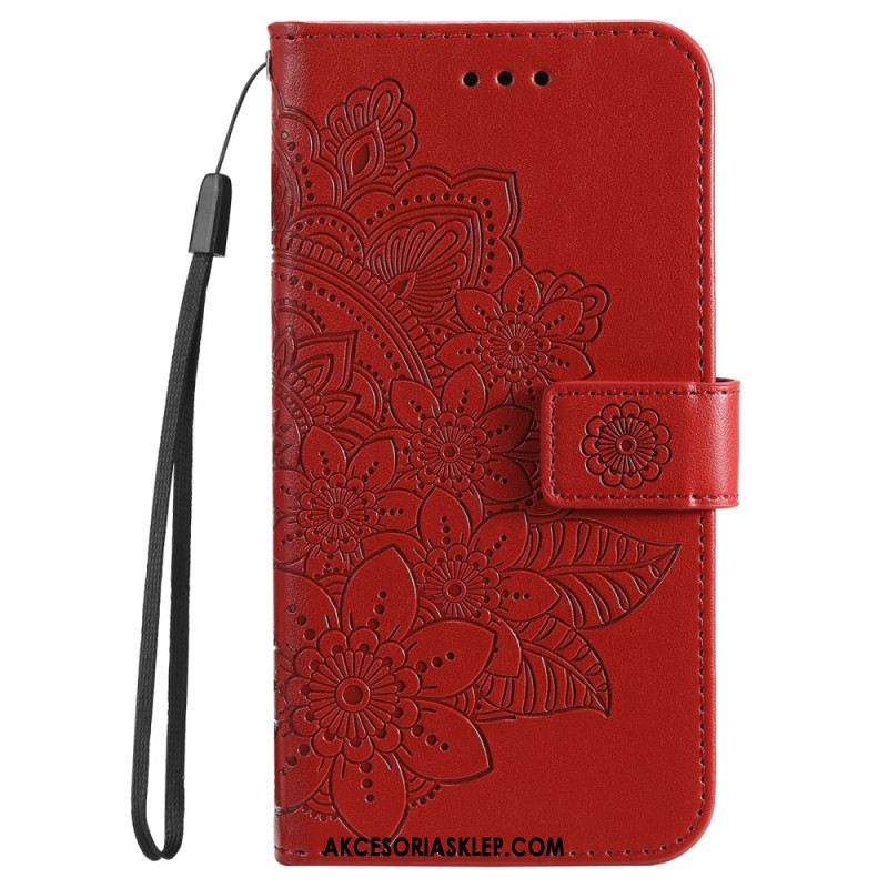 Etui Folio Do Xiaomi 14 Pro Kwiatowy Wzór Z Paskiem