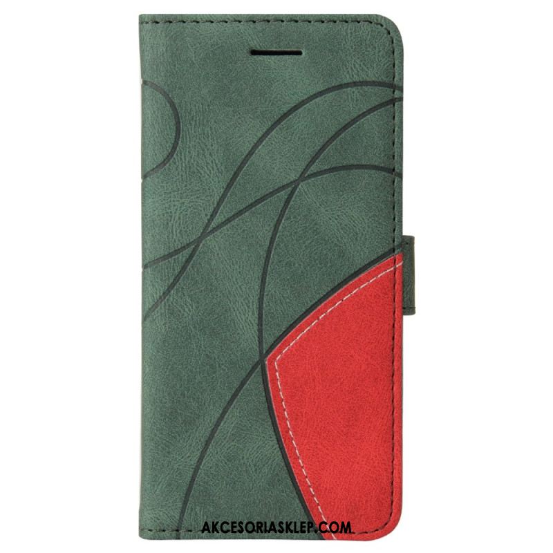 Etui Folio Do Xiaomi 14t Dwukolorowa Falista Linia