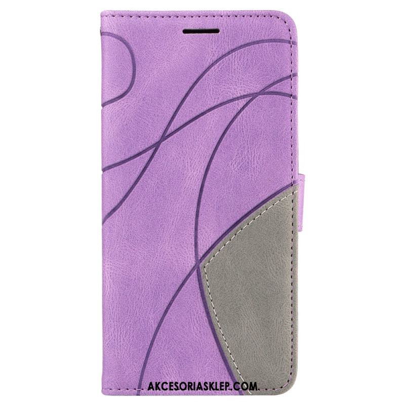 Etui Folio Do Xiaomi 14t Dwukolorowa Falista Linia