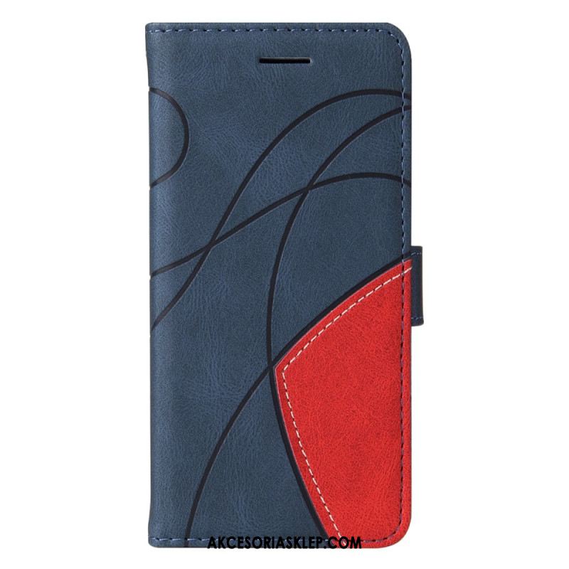 Etui Folio Do Xiaomi 14t Dwukolorowa Falista Linia