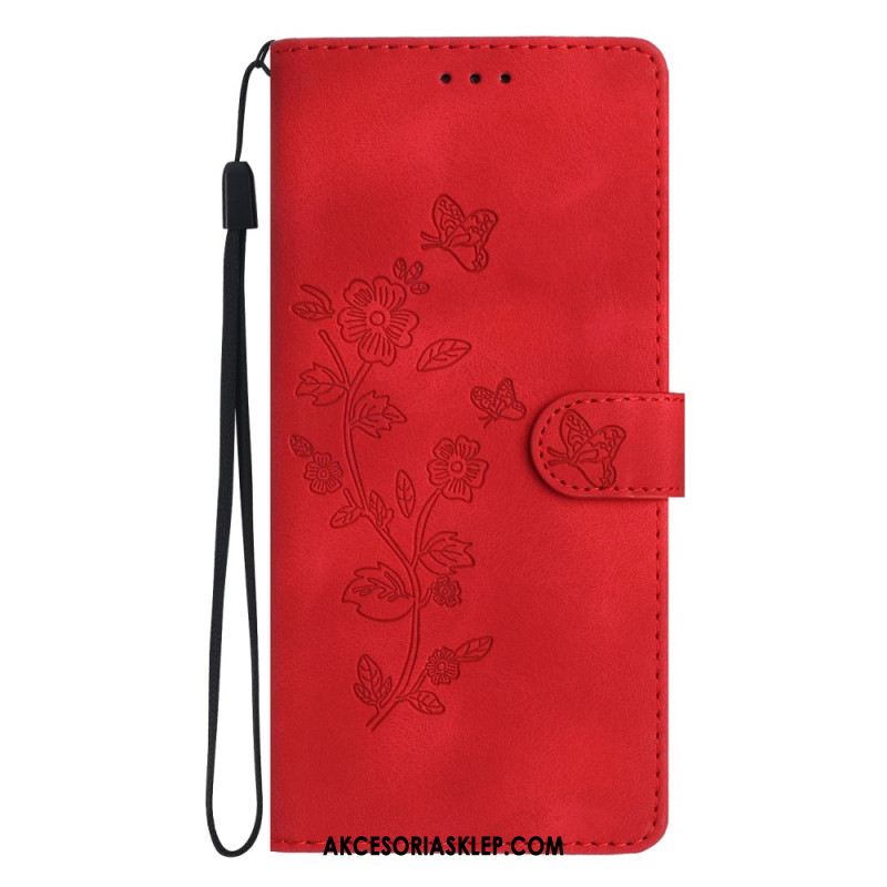 Etui Folio Do Xiaomi 14t Pro Kwiatowy Wzór Z Paskiem