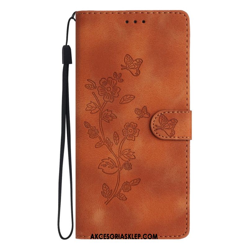 Etui Folio Do Xiaomi 14t Pro Kwiatowy Wzór Z Paskiem