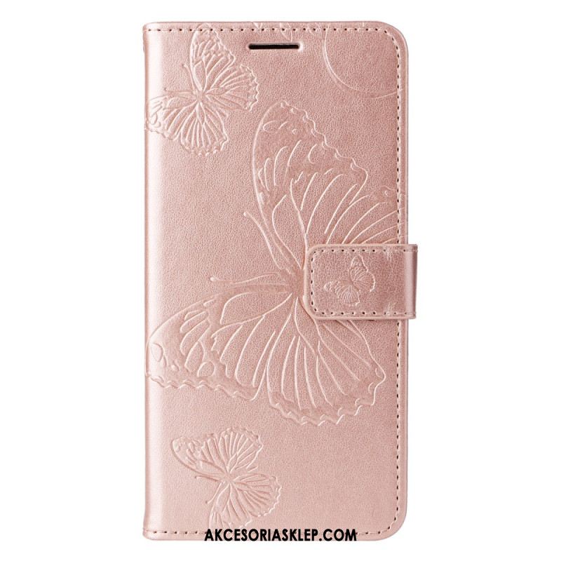 Etui Folio Do Xiaomi Redmi Note 13 4g Gigantyczne Motyle Z Paskiem