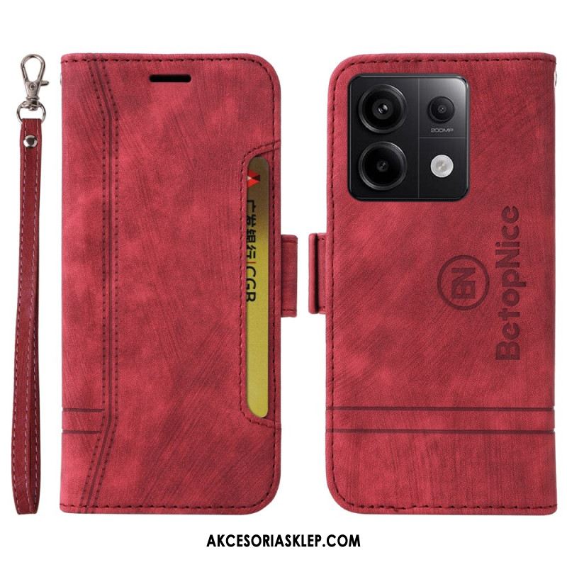 Etui Folio Do Xiaomi Redmi Note 13 Pro 5g Skórzany Styl Betopnice