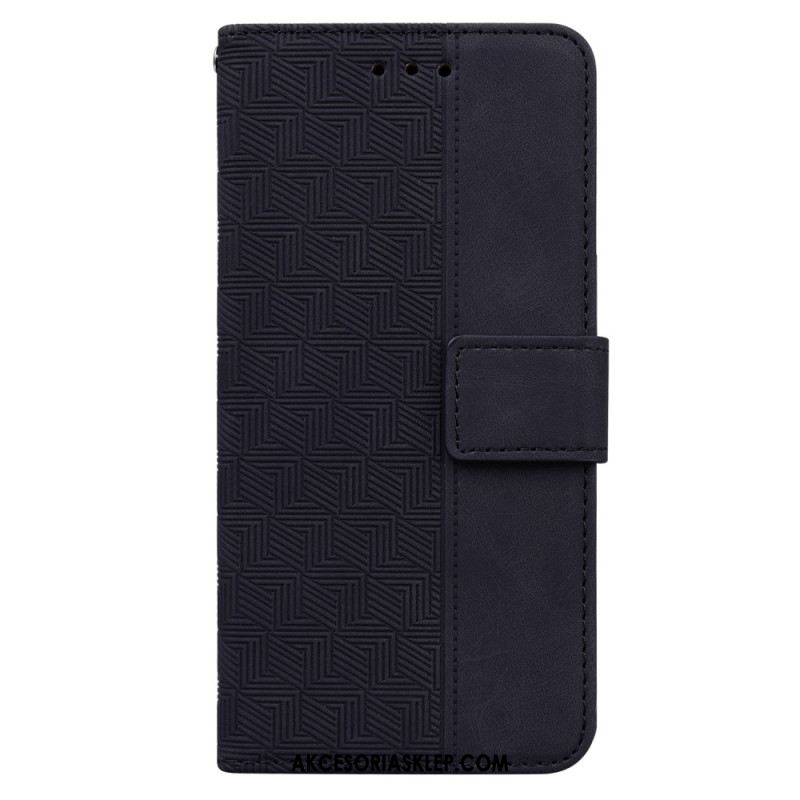 Etui Folio Do Xiaomi Redmi Note 13 Pro 5g Tkany Wzór Na Ramiączkach