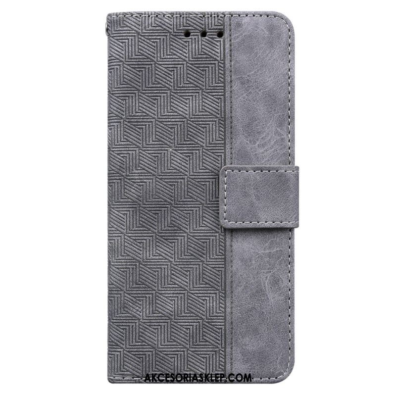 Etui Folio Do Xiaomi Redmi Note 13 Pro 5g Tkany Wzór Na Ramiączkach