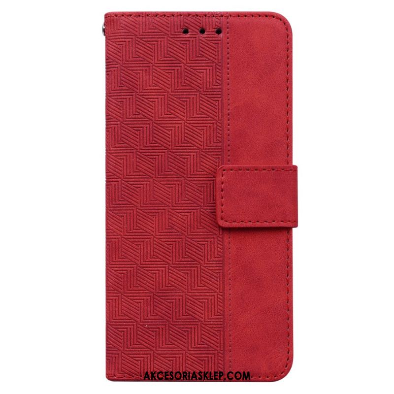 Etui Folio Do Xiaomi Redmi Note 13 Pro 5g Tkany Wzór Na Ramiączkach