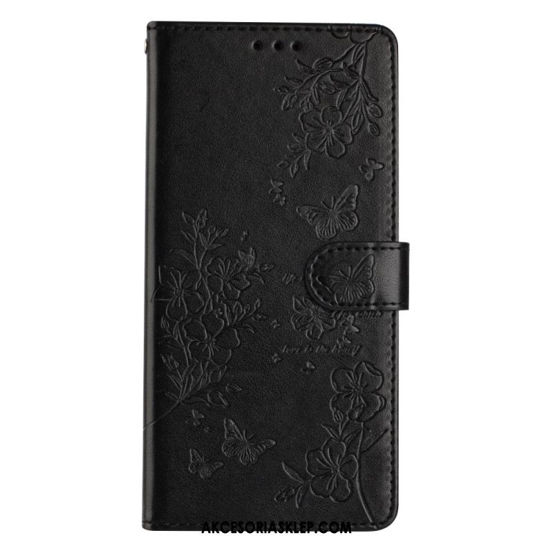 Etui Folio Do iPhone 16 Plus Małe Motylki Z Paskiem