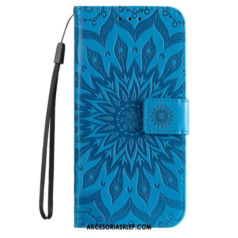 Etui Folio Do iPhone 16 Pro Mandala Ze Smyczą