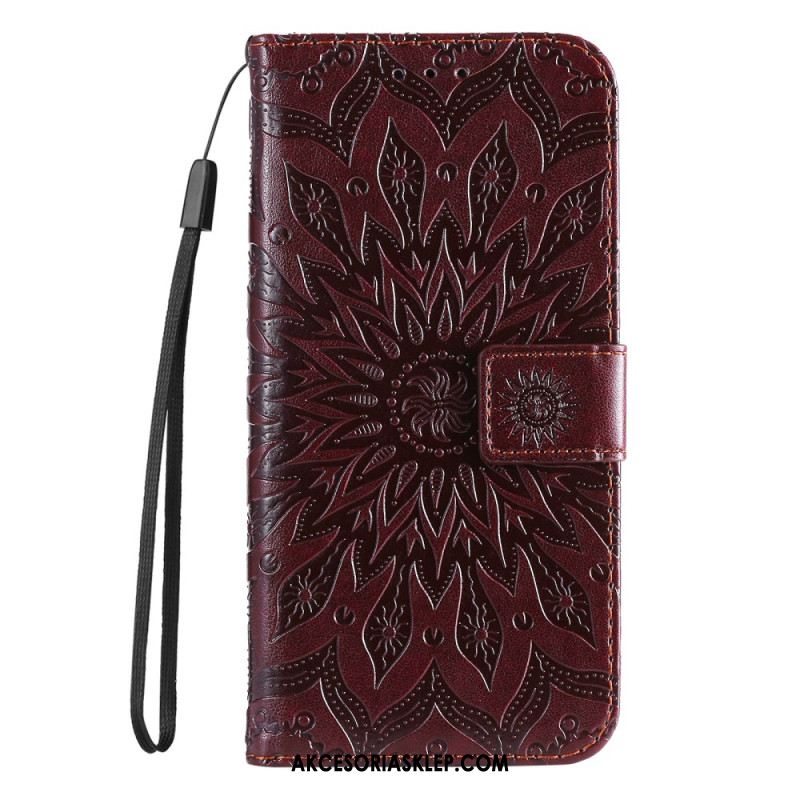 Etui Folio Do iPhone 16 Pro Mandala Ze Smyczą