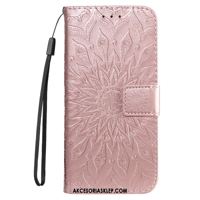 Etui Folio Do iPhone 16 Pro Mandala Ze Smyczą