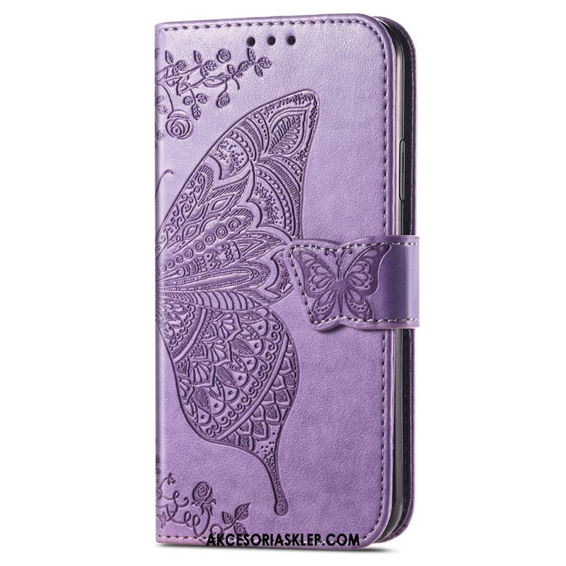 Etui Folio Google Pixel 8a Barokowy Motyl Z Paskiem