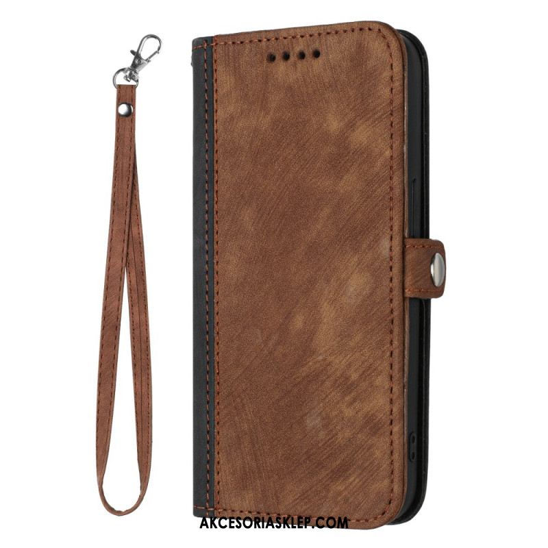 Etui Folio Google Pixel 8a Dwukolorowy Pasek Etui Ochronne