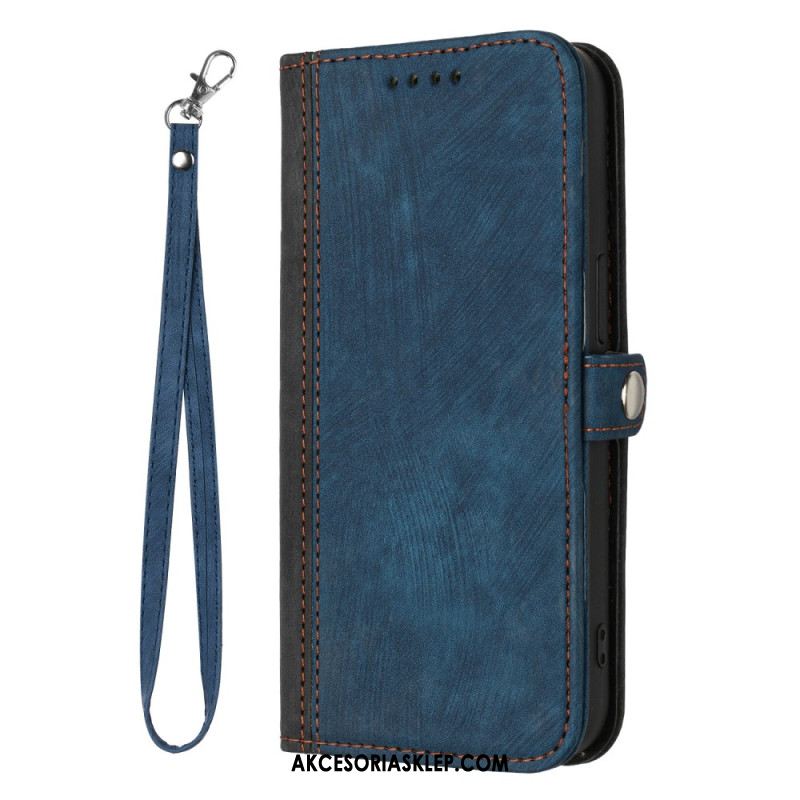 Etui Folio Google Pixel 8a Dwukolorowy Pasek Etui Ochronne