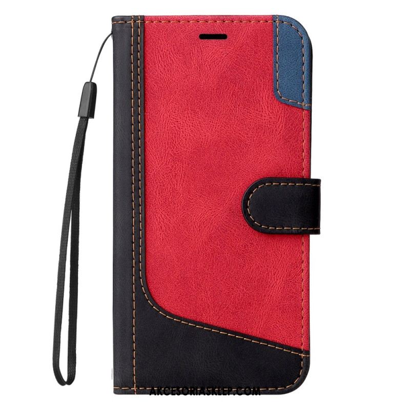 Etui Folio Google Pixel 8a Trójkolorowy Z Paskiem Etui Ochronne