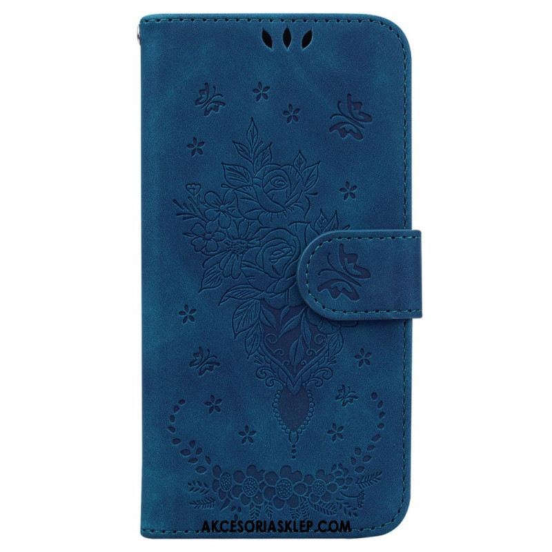 Etui Folio Google Pixel 9 Pro Efekt Kwiatowego Zamszu