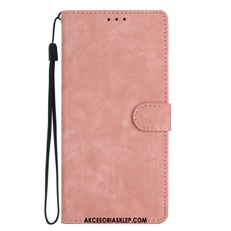 Etui Folio Oppo A98 5g Efekt Zamszu Z Paskiem Etui Ochronne