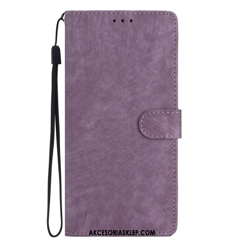 Etui Folio Oppo A98 5g Efekt Zamszu Z Paskiem Etui Ochronne