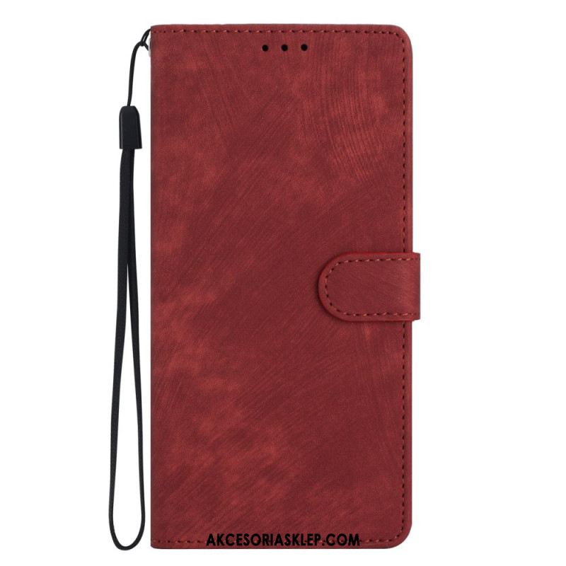 Etui Folio Oppo A98 5g Efekt Zamszu Z Paskiem Etui Ochronne