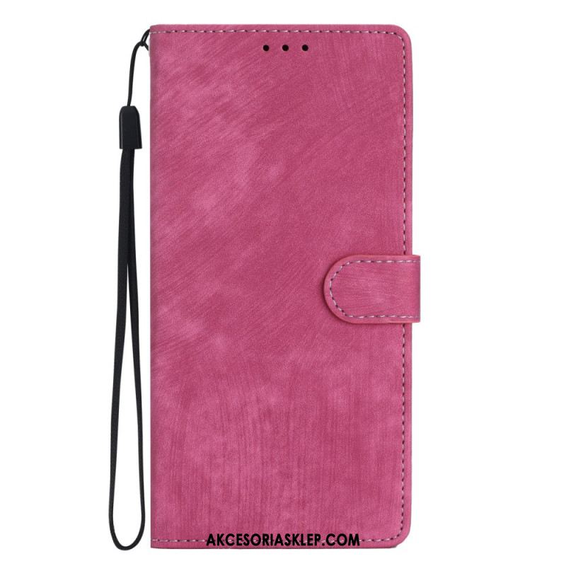 Etui Folio Oppo A98 5g Efekt Zamszu Z Paskiem Etui Ochronne