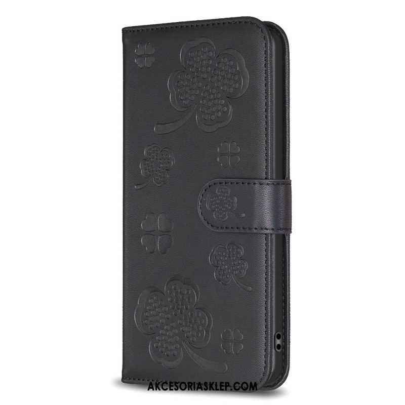 Etui Folio Oppo A98 5g Koniczyny Etui Ochronne