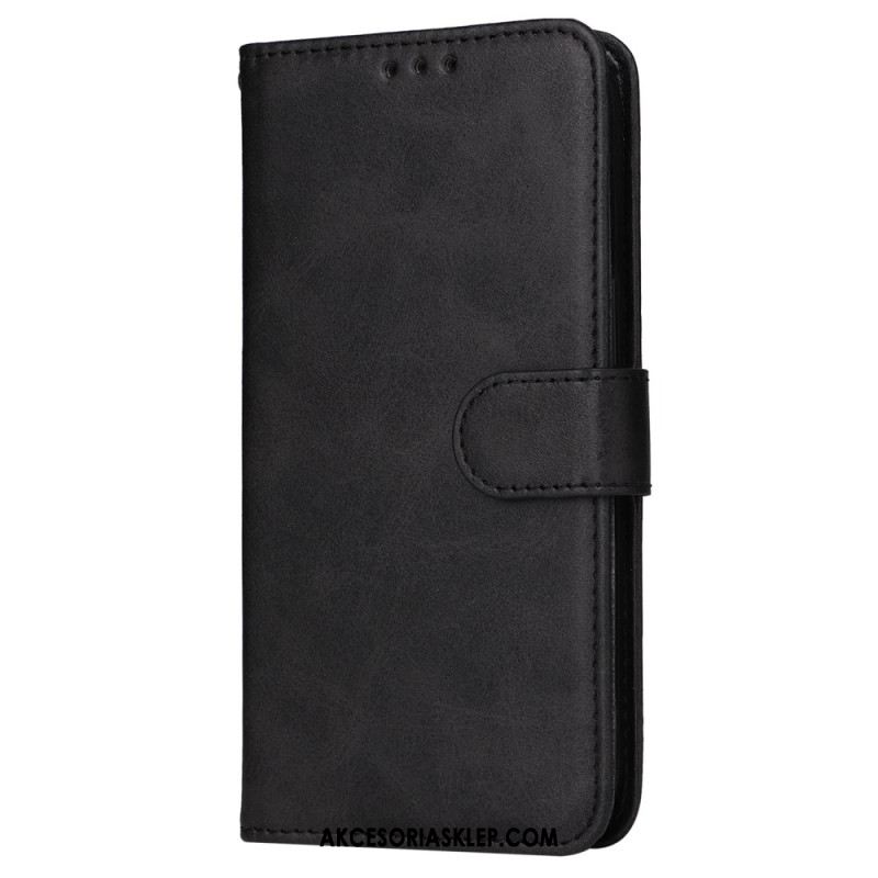 Etui Folio Oppo Reno 11 5g Efekt Gładkiej Skóry Z Paskiem Etui Ochronne