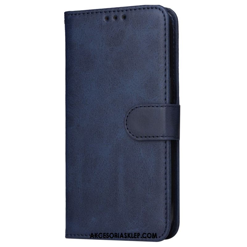 Etui Folio Oppo Reno 11 5g Efekt Gładkiej Skóry Z Paskiem Etui Ochronne