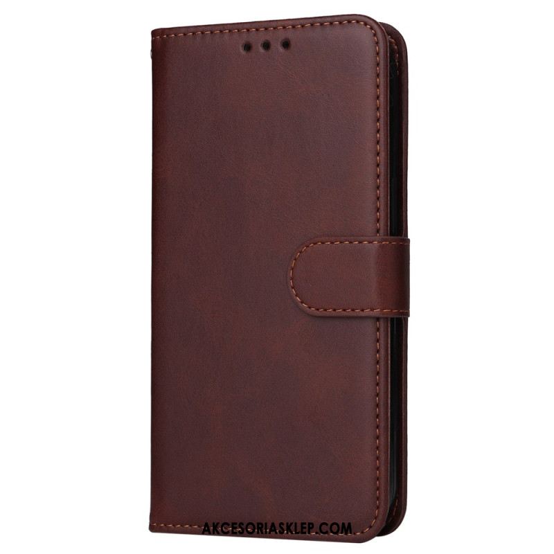 Etui Folio Oppo Reno 11 5g Efekt Gładkiej Skóry Z Paskiem Etui Ochronne