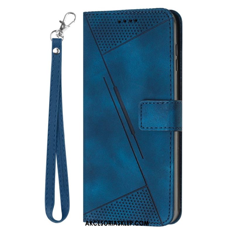 Etui Folio Oppo Reno 11 Pro 5g Wzór W Trójkąty Z Paskiem Na Ramię