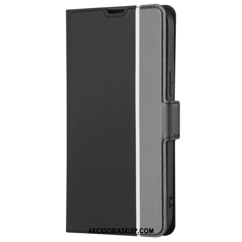 Etui Folio Oppo Reno 11f 5g Dwukolorowa Tekstura Diagonalna