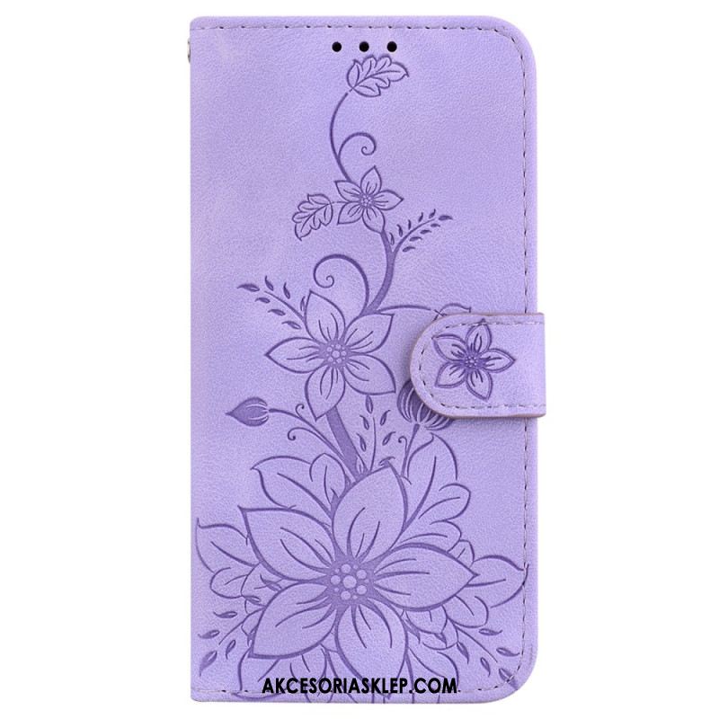 Etui Folio Oppo Reno 11f 5g Kwiaty Lilii Z Paskiem Etui Ochronne