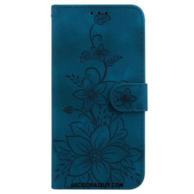 Etui Folio Oppo Reno 11f 5g Kwiaty Lilii Z Paskiem Etui Ochronne