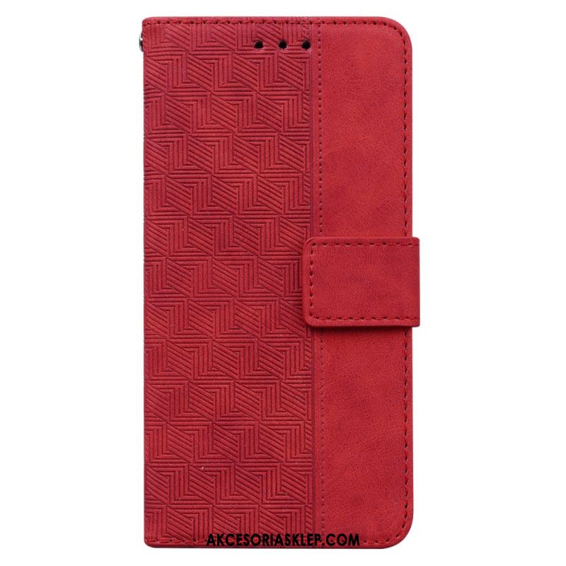 Etui Folio Oppo Reno 11f 5g Tkany Wzór Na Ramiączkach Etui Ochronne