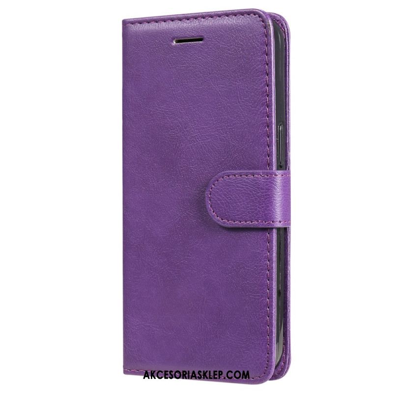 Etui Folio Oppo Reno 11f 5g Zwykła Sztuczna Skóra Z Paskiem Etui Ochronne