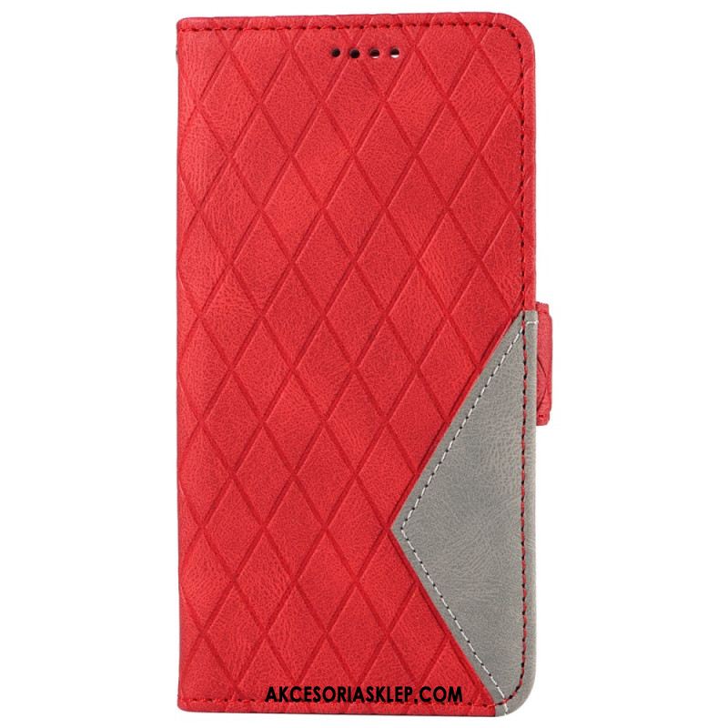 Etui Folio Oppo Reno 12 5g Diamentowe Nadruki Z Paskiem Etui Ochronne