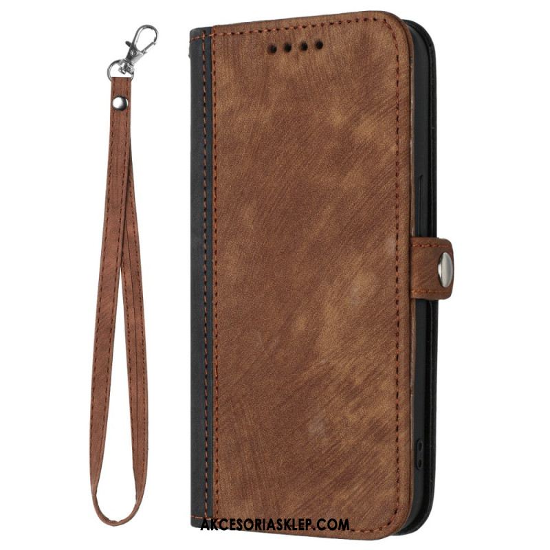 Etui Folio Oppo Reno 12 5g Dwukolorowy Z Paskiem Etui Ochronne