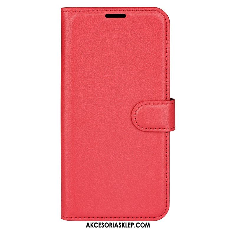 Etui Folio Oppo Reno 12 5g Klasyczna Sztuczna Skóra Litchi