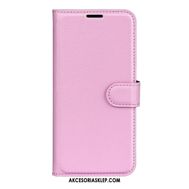 Etui Folio Oppo Reno 12 5g Klasyczna Sztuczna Skóra Litchi