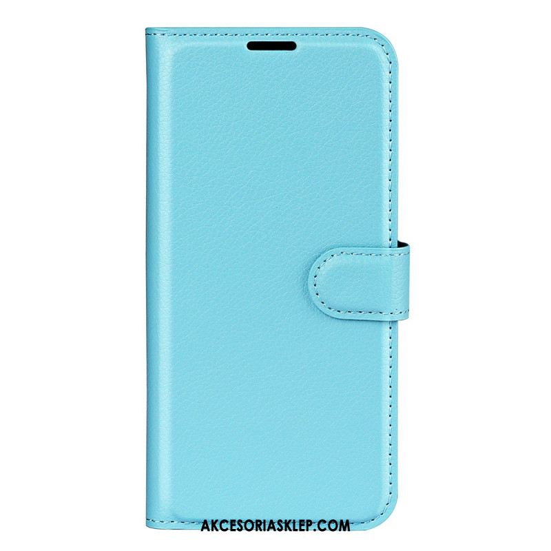 Etui Folio Oppo Reno 12 5g Klasyczna Sztuczna Skóra Litchi