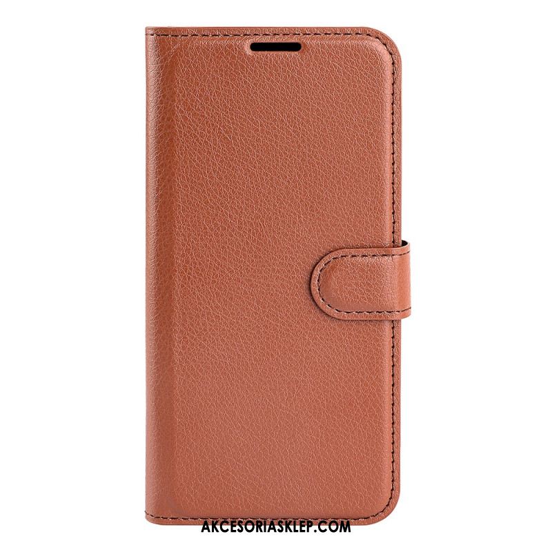 Etui Folio Oppo Reno 12 5g Klasyczna Sztuczna Skóra Litchi