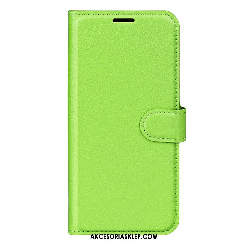 Etui Folio Oppo Reno 12 5g Klasyczna Sztuczna Skóra Litchi