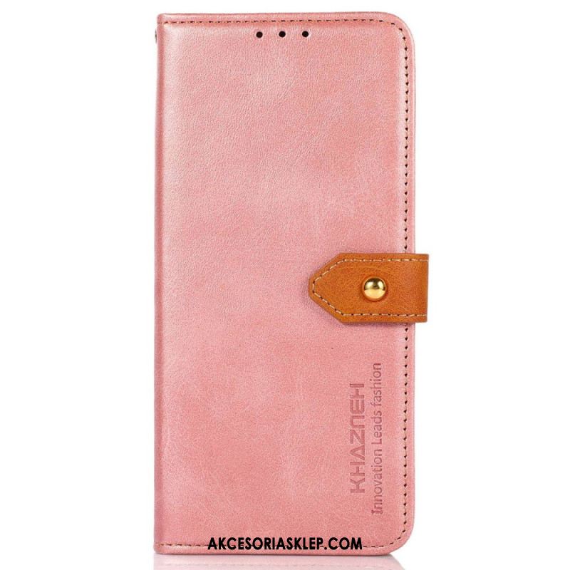 Etui Folio Oppo Reno 12 5g Złota Zapinka Khazneh Etui Ochronne