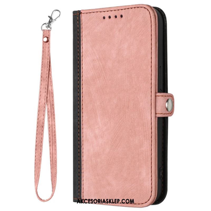 Etui Folio Oppo Reno 12 Pro 5g Dwukolorowy Pasek Etui Ochronne