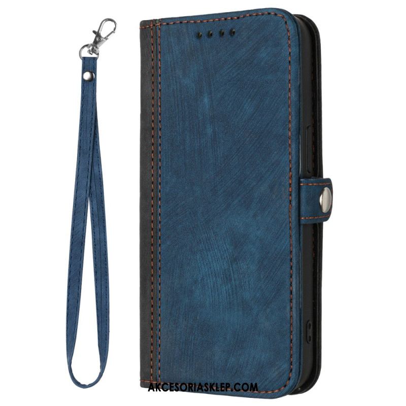 Etui Folio Oppo Reno 12 Pro 5g Dwukolorowy Pasek Etui Ochronne