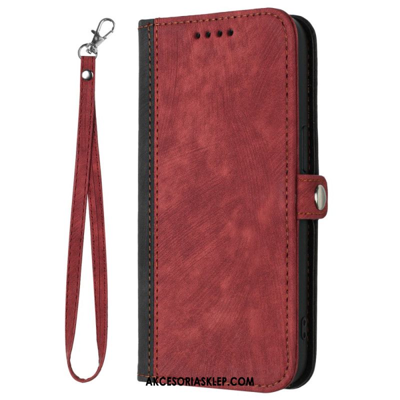 Etui Folio Oppo Reno 12 Pro 5g Dwukolorowy Pasek Etui Ochronne