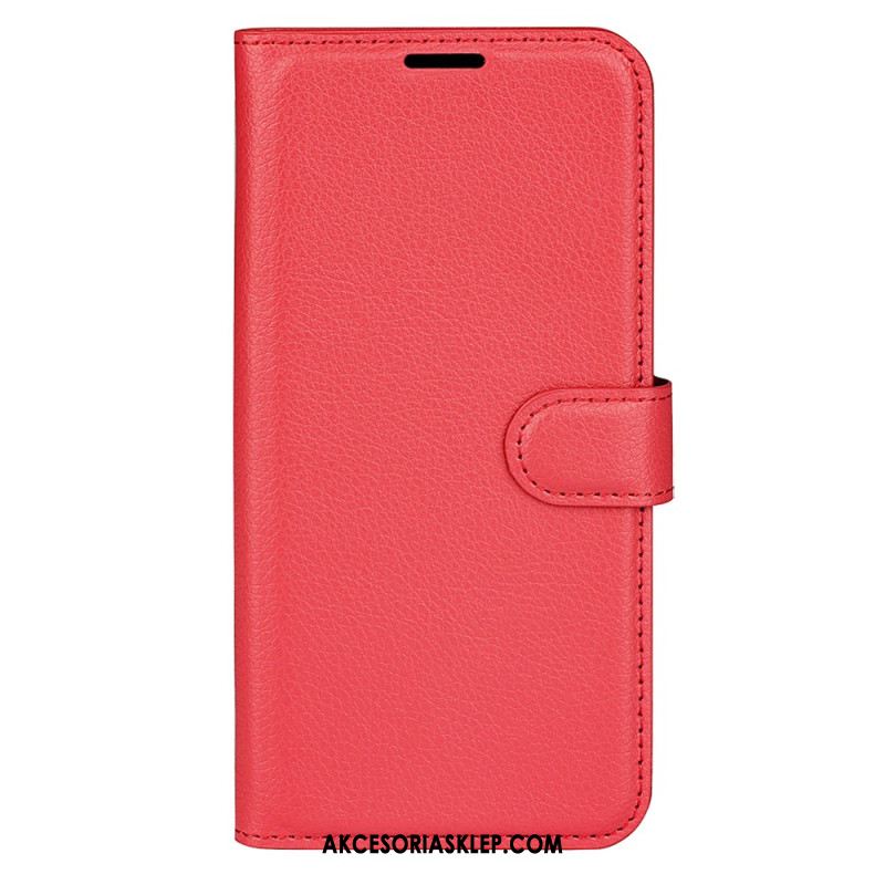 Etui Folio Oppo Reno 12 Pro 5g Klasyczna Sztuczna Skóra Litchi Etui Ochronne