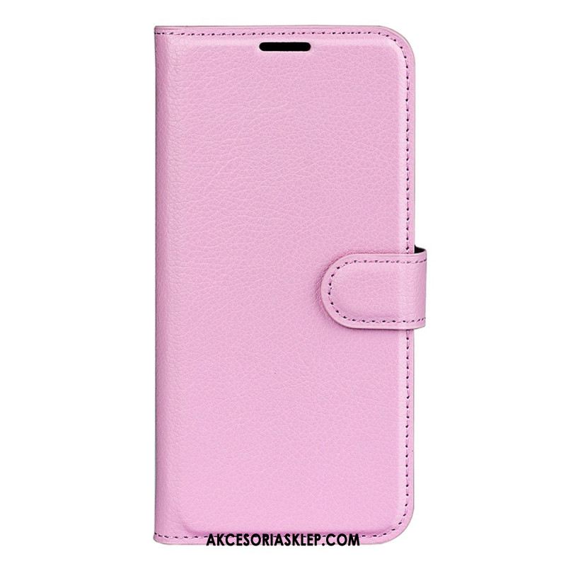 Etui Folio Oppo Reno 12 Pro 5g Klasyczna Sztuczna Skóra Litchi Etui Ochronne