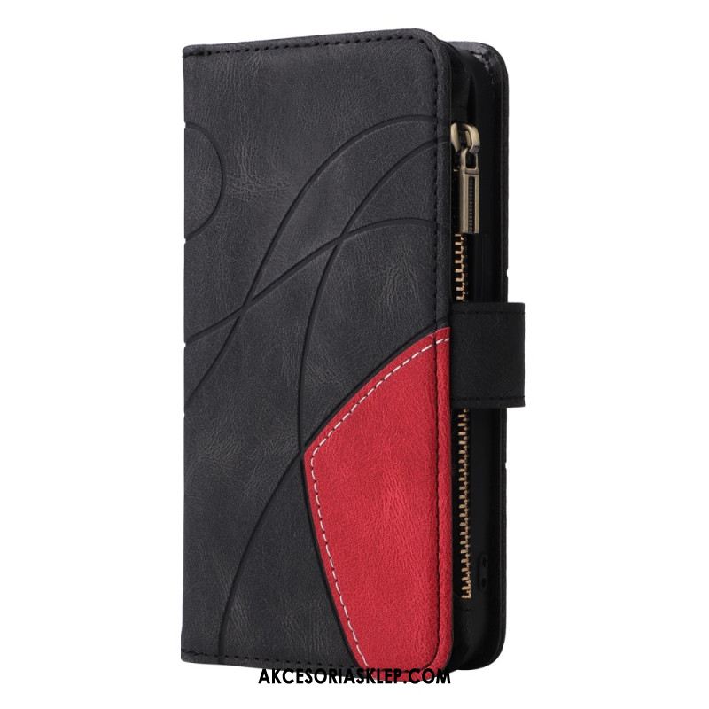 Etui Folio Oppo Reno 12f 5g Dwukolorowy Portfel O Falistej Linii