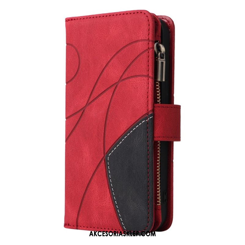 Etui Folio Oppo Reno 12f 5g Dwukolorowy Portfel O Falistej Linii