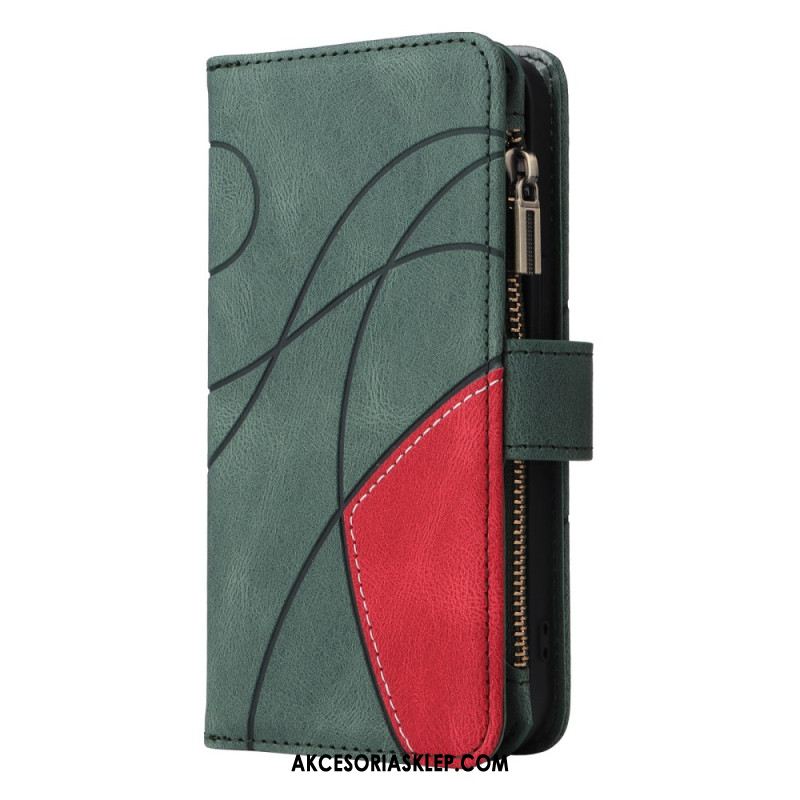 Etui Folio Oppo Reno 12f 5g Dwukolorowy Portfel O Falistej Linii